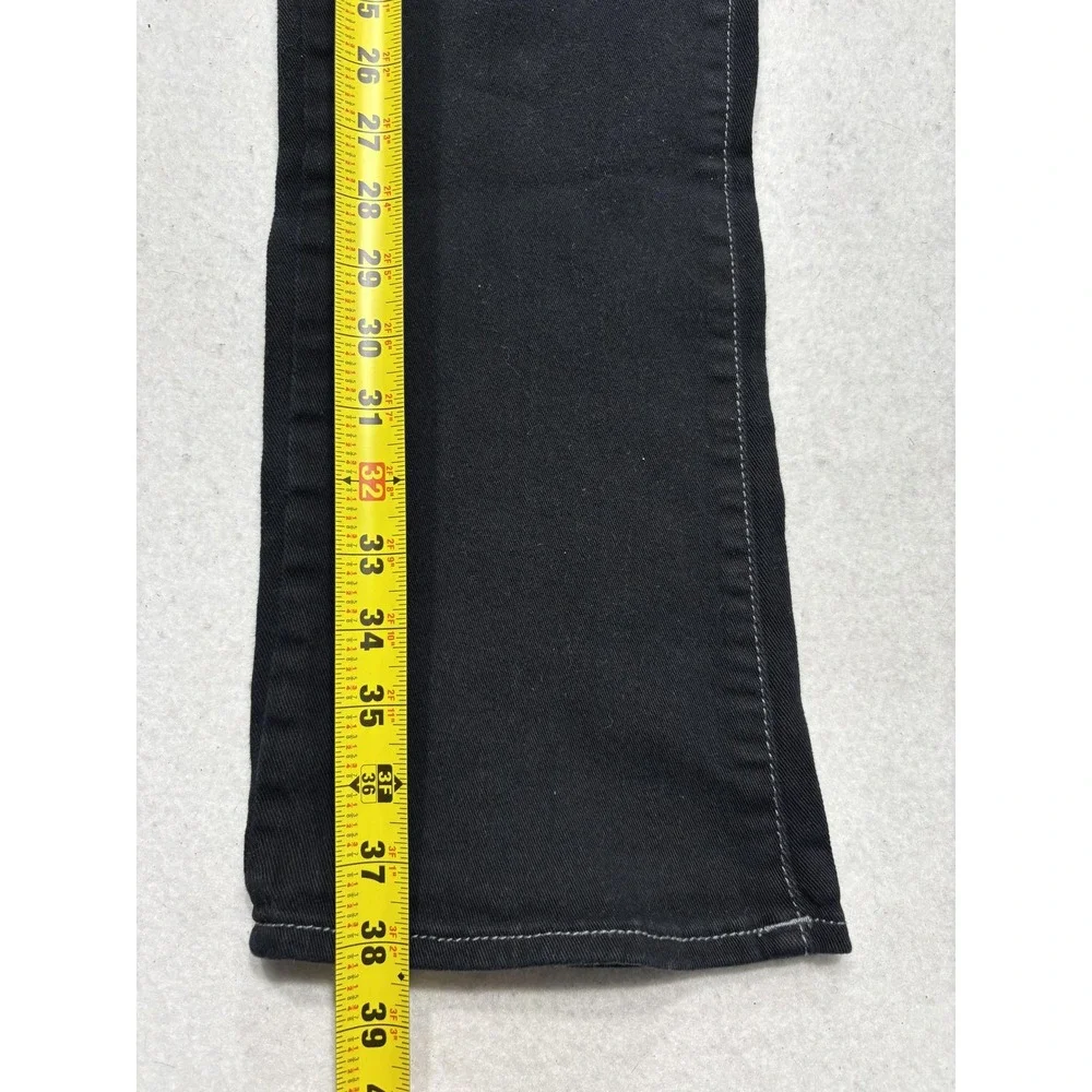 True Religion Ricky Relaxed Straight Jeans Mens 32x32 Black Dark Wash Stretch